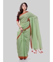 DESH BIDESH Women`s Handloom Pure Cotton Saree Abhiprithi Royal Design Without Blouse Piece(Green)